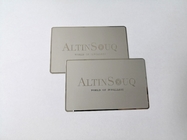 Superficie personalizada grabada logotipo modificado para requisitos particulares del espejo de las tarjetas de visita del metal