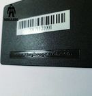 Tarjetas de visita del metal del espacio en blanco del texto de Deboss, tarjetas de visita metálicas negras con código de barras
