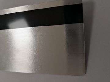Tarjeta material cepillada plata del miembro del PVC con la raya magnética 85.6*54m m de HiCo