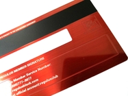 Tarjeta de crédito cepillada roja de acero con la firma de la raya magnética de Hico