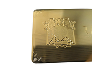 impresión de la serigrafía del QR Code del logotipo del grabado de pistas de las tarjetas de visita del metal del oro 24K CR80