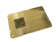 impresión de la serigrafía del QR Code del logotipo del grabado de pistas de las tarjetas de visita del metal del oro 24K CR80