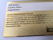 El oro negro del metal heló al miembro del Vip que la firma de la tarjeta de regalo modifica para requisitos particulares