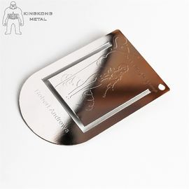 El metal de encargo grabado logotipo de encargo del metal marca una dirección de la Internet el acero impreso color de Stianless