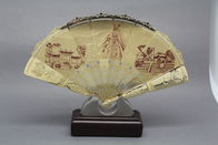 Fan plegable del metal de mano del ornamento, impresión plegable oriental de la serigrafía de la fan de las artesanías