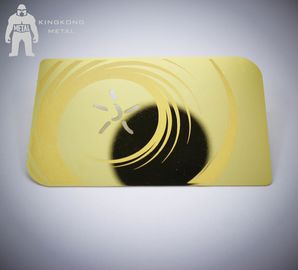 Tarjetas de visita anodizadas corte del oro del laser con el espejo en grueso de la parte posterior 0.3m m 0.5m m