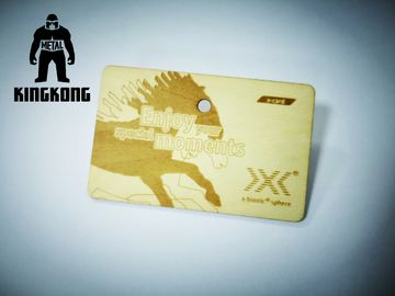 Tarjetas de madera del chip CI RFID de  1K con la impresión de la serigrafía del grabado