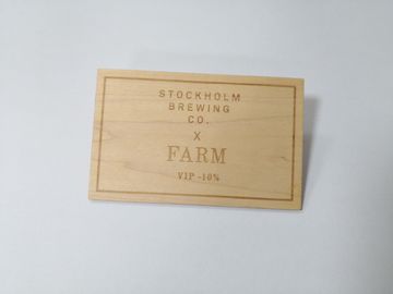 Tarjeta de madera del miembro del negocio del tamaño de la tarjeta de crédito CR80 con el microprocesador de NFC IC 13.56MHZ