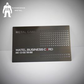 Tarjeta de visita plateada arma de encargo del metal del acero inoxidable del logotipo de la fuente de la fábrica de la tarjeta del metal