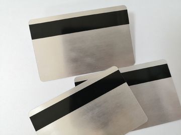 Tarjeta material cepillada plata del miembro del PVC con la raya magnética 85.6*54m m de HiCo
