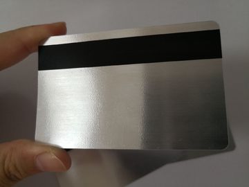 Tarjeta material cepillada plata del miembro del PVC con la raya magnética 85.6*54m m de HiCo