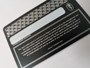 Tarjetas de visita negras mates durables del metal con el panel de plata de la impresión y de firma