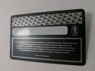 Tarjetas de visita negras mates durables del metal con el panel de plata de la impresión y de firma