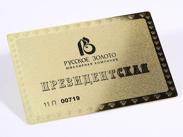 las tarjetas de visita del metal 13.56mhz/el acero inoxidable CR80 platearon la tarjeta del miembro del oro