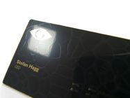 Tarjetas de visita personalizadas del metal del oro con la impresión de pantalla de seda negra del color