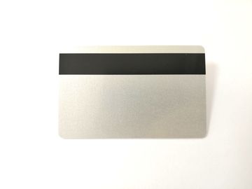 Tarjetas brillantes de plata de lujo del PVC del espacio en blanco con la raya magnética del loco negro de Hico