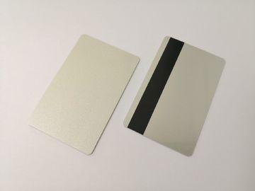Tarjetas brillantes de plata de lujo del PVC del espacio en blanco con la raya magnética del loco negro de Hico