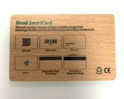 Rfid de madera de grabado lavable Smart Card con el código de barras