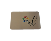 Logotipo cepillado de acero inoxidable de la impresión de las tarjetas de visita del metal del color