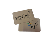 Logotipo cepillado de acero inoxidable de la impresión de las tarjetas de visita del metal del color