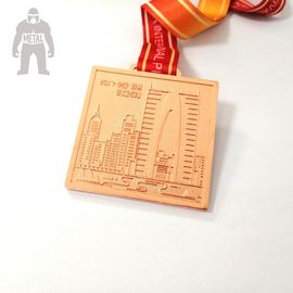 Medalla de oro premiada cuadrada redonda de la medalla de oro del metal de Rose para el partido del funcionamiento de Competetion del equipo